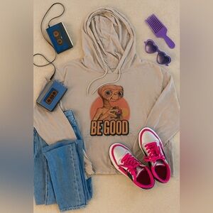 ET 80s Retro design on cropped hoodie Bella Canvas